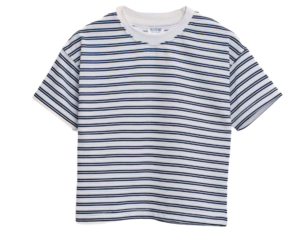 تیشرت نوزاد و کودک طرح راه راه سرمه ای بشیر Bahhir