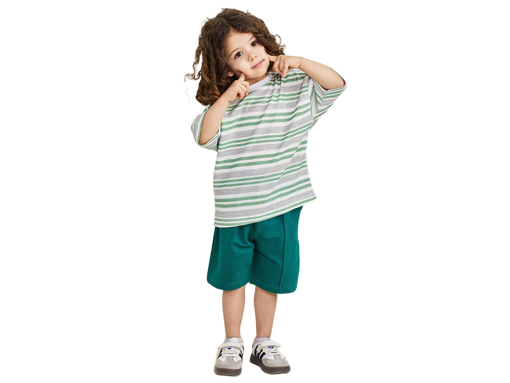 تیشرت و شلوارک نوزاد و کودک رنگ سبز بشیر BASHIR