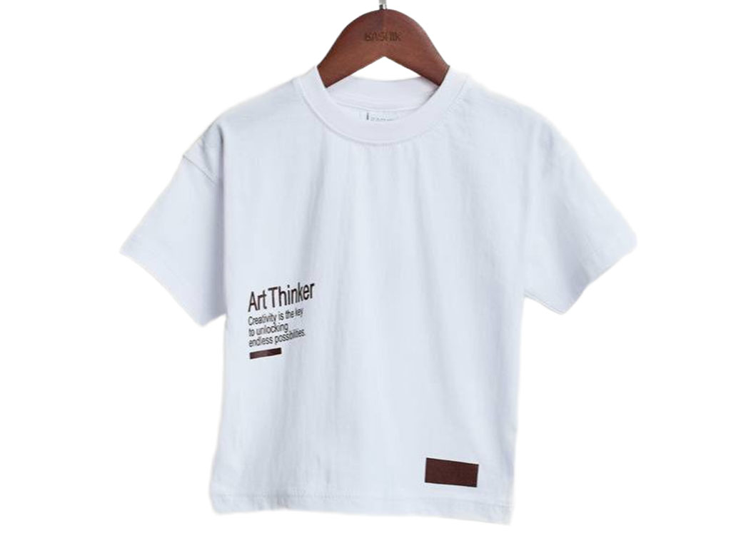 تیشرت نوزاد و کودک رنگ سفید طرح art thinker بشیر Bashir