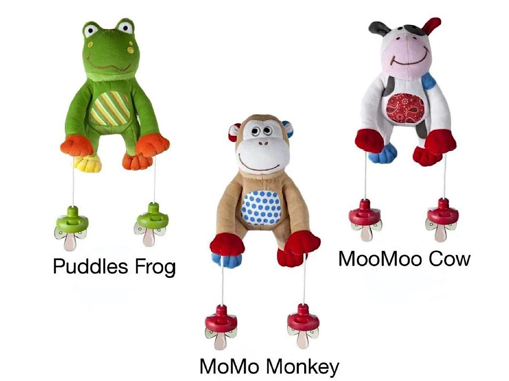 آویز پستانک کریر و کالسکه عروسکی  PULLY PALZ