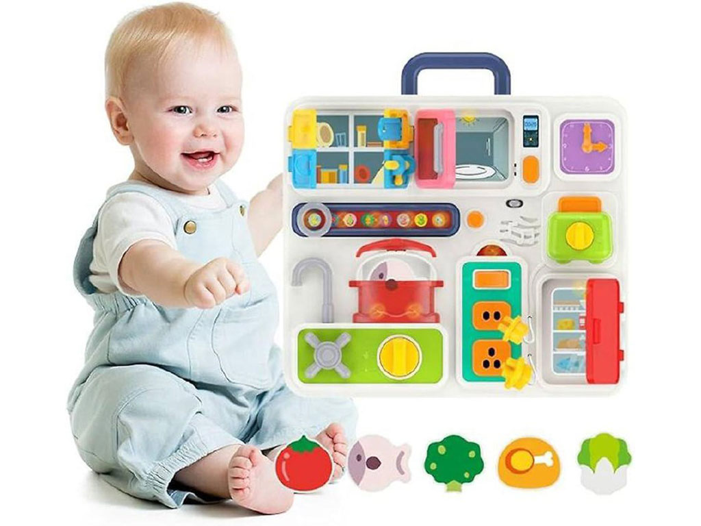 کیف آشپزخانه موزیکال یا بیزی برد آموزشی  اسباب بازی هانگر Huanger