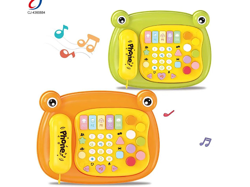 تلفن موزیکال و چراغدار طرح قورباغه اسباب بازی