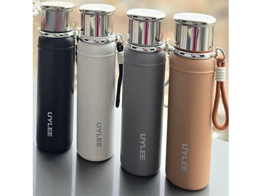 فلاسک استیل حجم 700 میلی لیتر UYLEE به همراه توری صافی و بند دستی