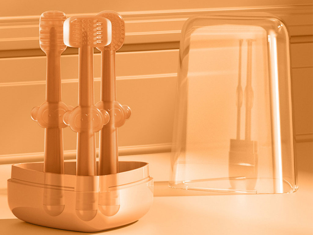 ست 3 عددی مسواک انگشتی با ماساژور لثه طرح هی اور شی