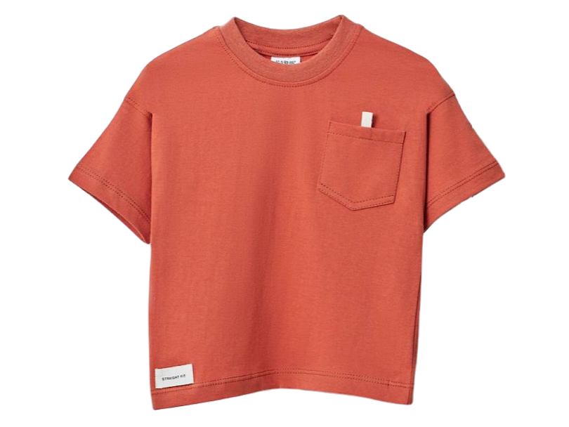 تیشرت نوزاد و کودک تک جیب رنگ آجری بشیر Bashir