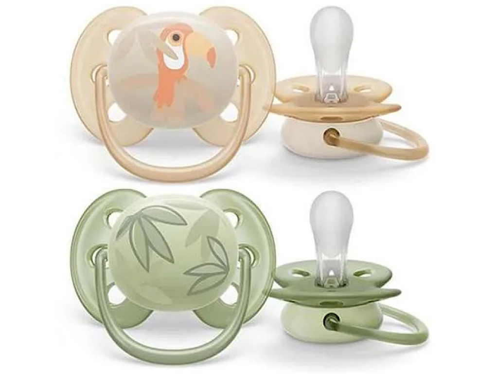 پستانک ارتودنسی دو عددی نوزادی 6-0 ماه مدل ultra soft فیلیپس اونت philips avent