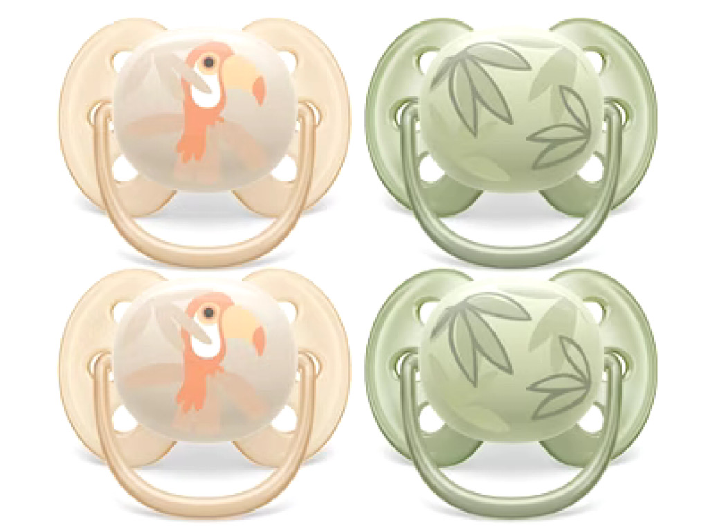 پستانک ارتودنسی دو عددی نوزادی 6-0 ماه مدل ultra soft فیلیپس اونت philips avent