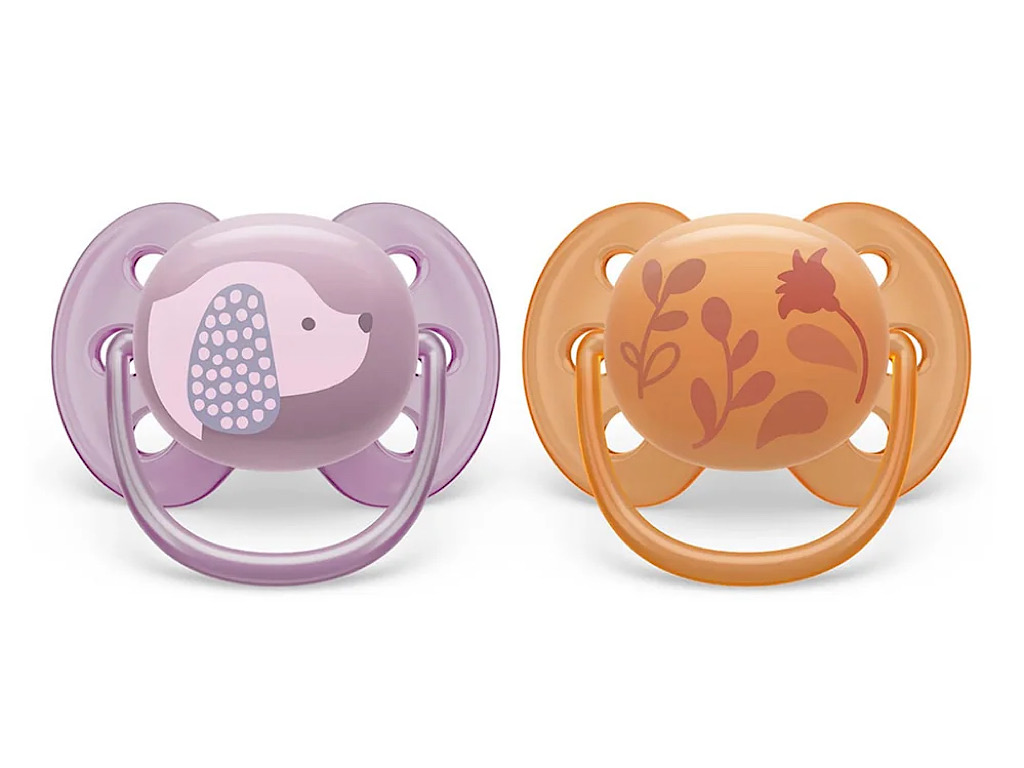 پستانک ارتودنسی  دو عددی نوزادی 18-6 ماه مدل ultra soft فیلیپس اونت philips avent