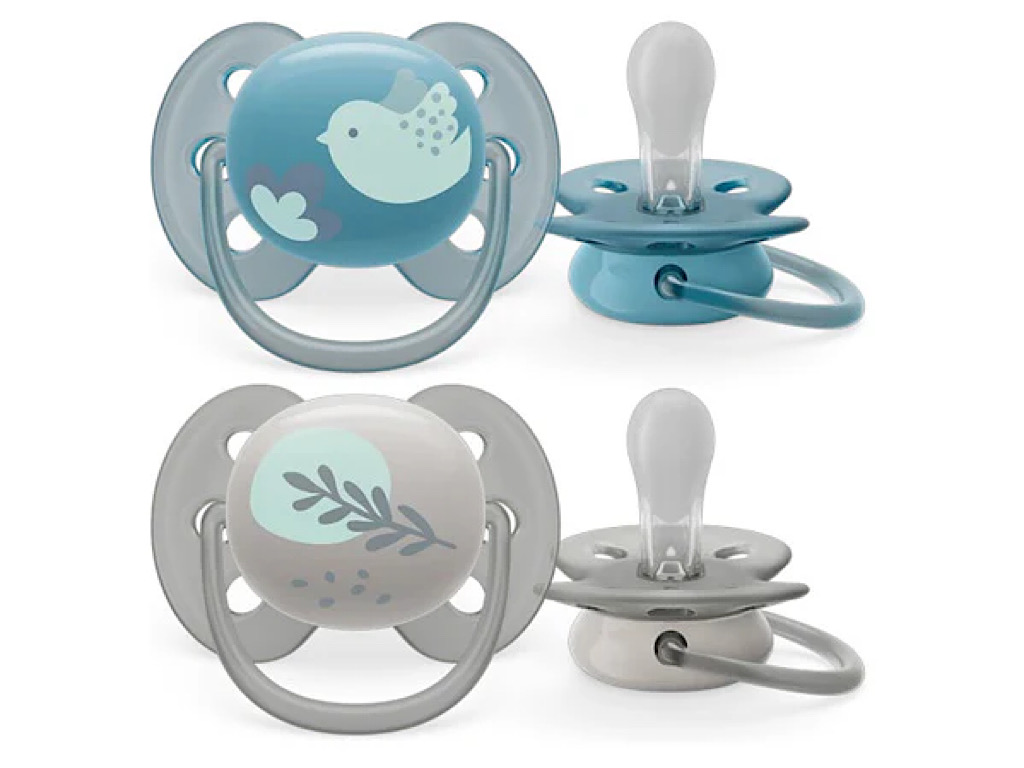 پستانک ارتودنسی  دو عددی نوزادی 18-6 ماه مدل ultra soft فیلیپس اونت philips avent