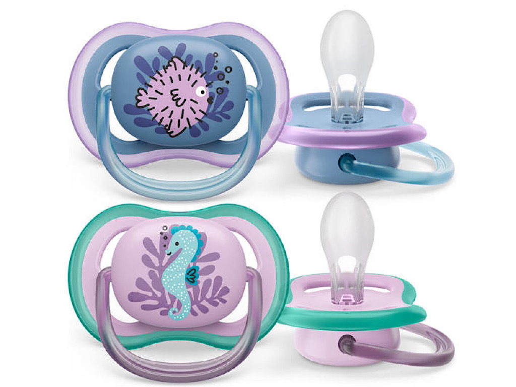 پستانک ارتودنسی  دو عددی نوزادی 18-6 ماه مدل ultra air فیلیپس اونت philips avent