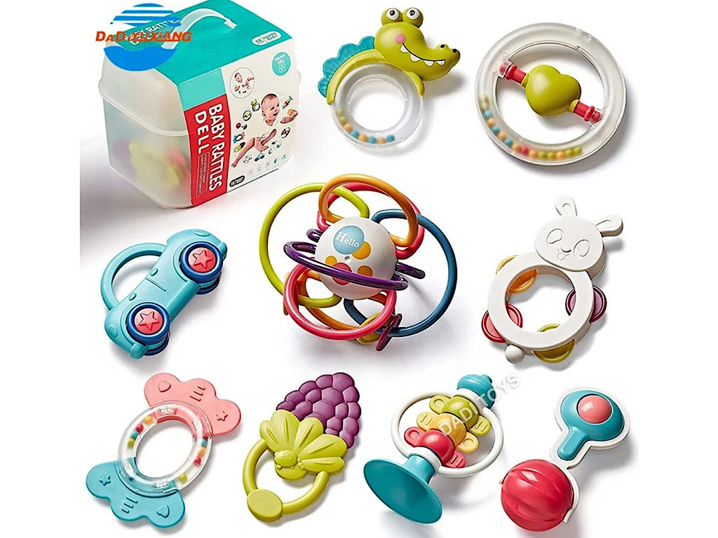 ست جغجغه و دندانگیر نوزادی 1+8  عددی سطلی  ibi.irn