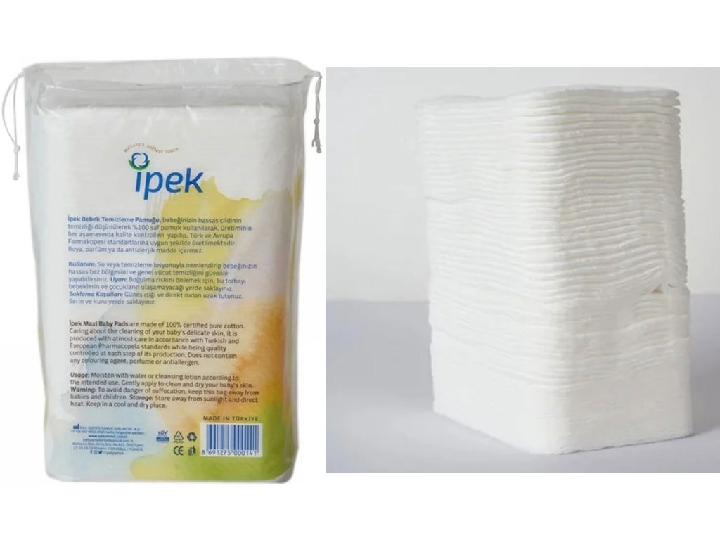 لیف پنبه ای نوزاد و کودک 60 عددی ipek