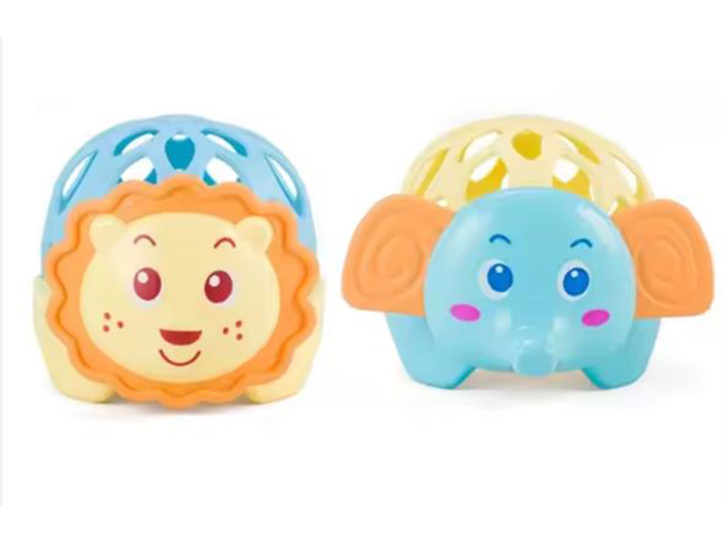 جغجغه توپی سیلیکونی منعطف نوزادی طرح حیوانات (سایز کوچک)
