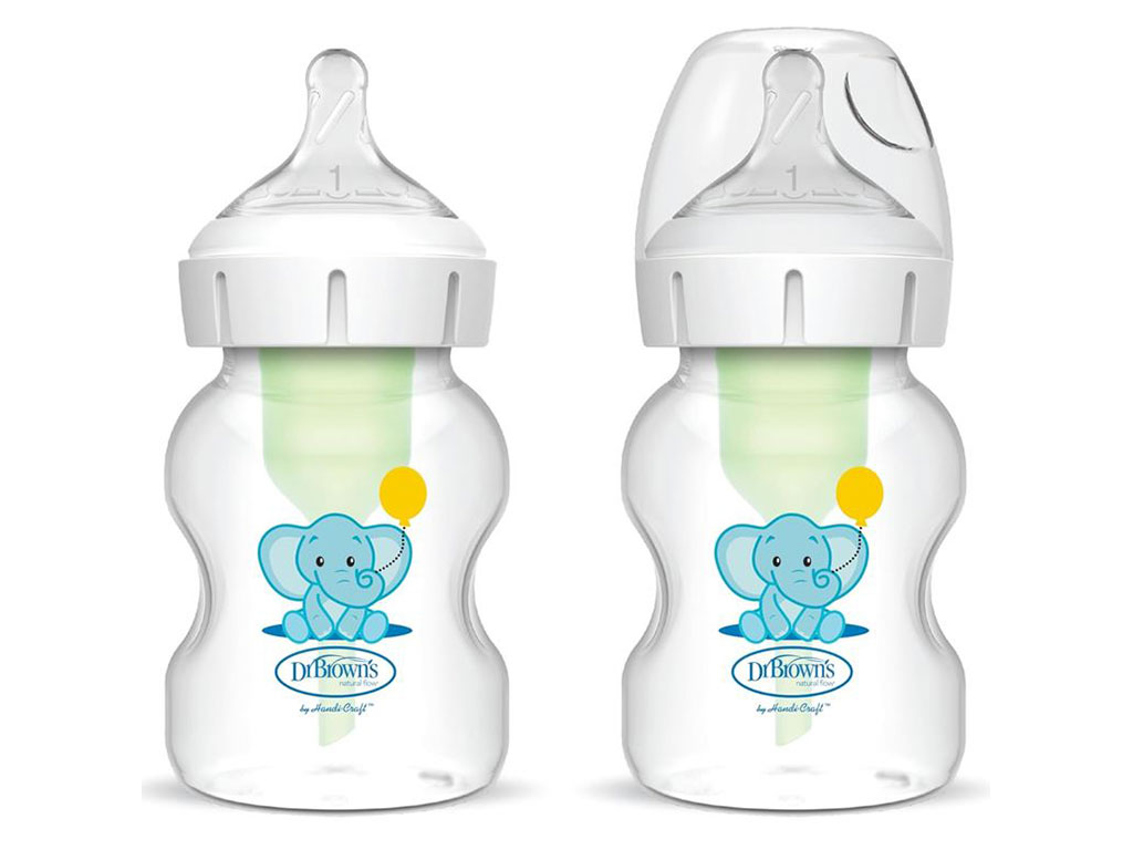 شیشه شیر بدون جعبه طرحدار آنتی کولیک 150 میلی لیتر دکتر براون DR BROWNS - بدون جعبه