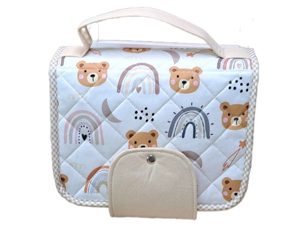 کیف بهداشتی و تعویض پوشک طرح دار تدی و خرگوش و پاندا