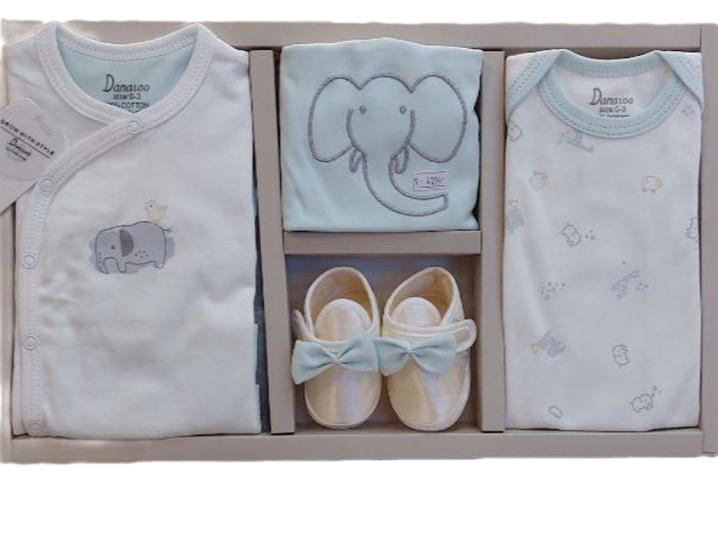 ست بیمارستانی 9 تکه نوزادی طرح فیل نقاشی دانالو Danaloo