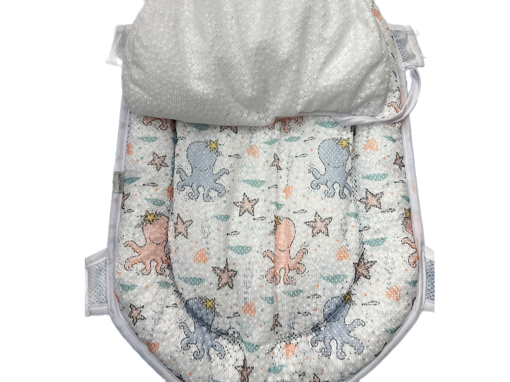 توری وان حمام نوزادی یونولیت دار طرح حیوانات دریایی balmy bebe