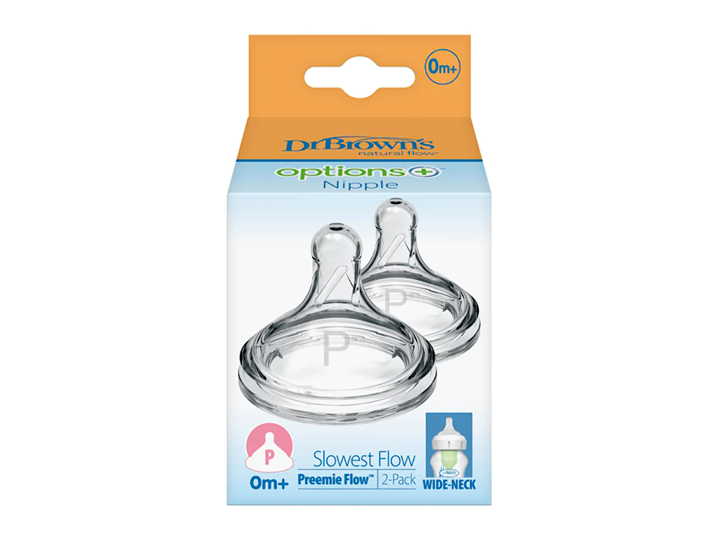 سر شیشه شیر سیلیکونی +0 ماه نوزادی wide-neck دهانه عریض level Preemie flow دو عددی دکتر براون Dr Browns