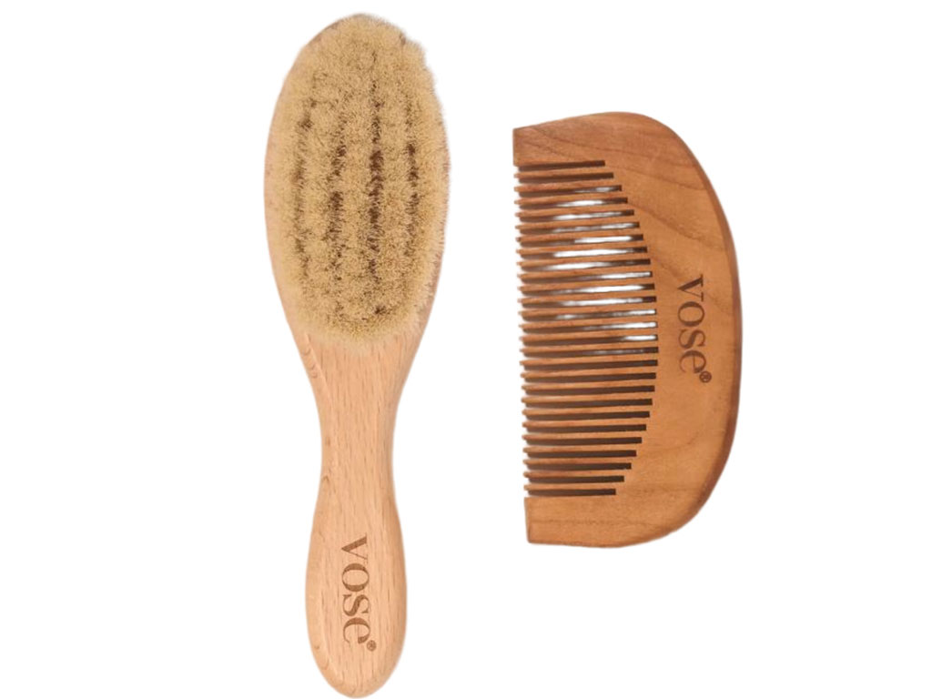 ست شانه و برس چوبی نوزادی vose