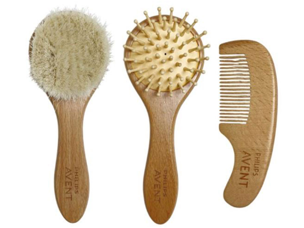 ست شانه و برس 3 عددی چوبی نوزادی طرح گرد Philips Avent