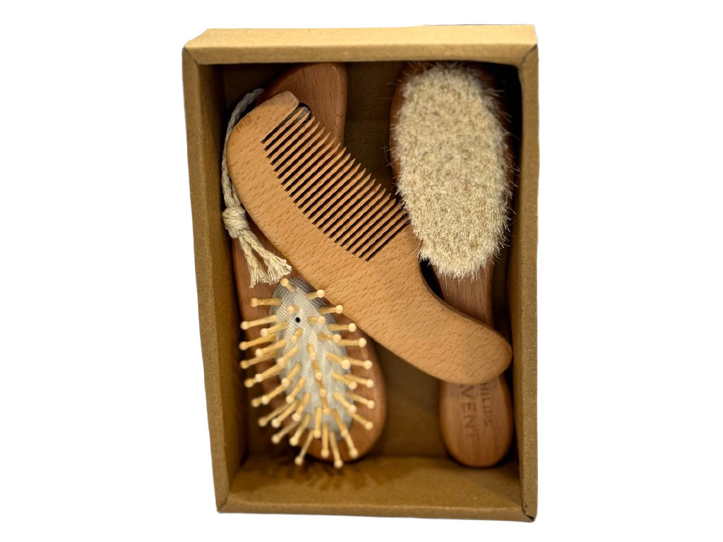 ست شانه و برس 3 عددی چوبی نوزادی طرح بیضی Philips Avent