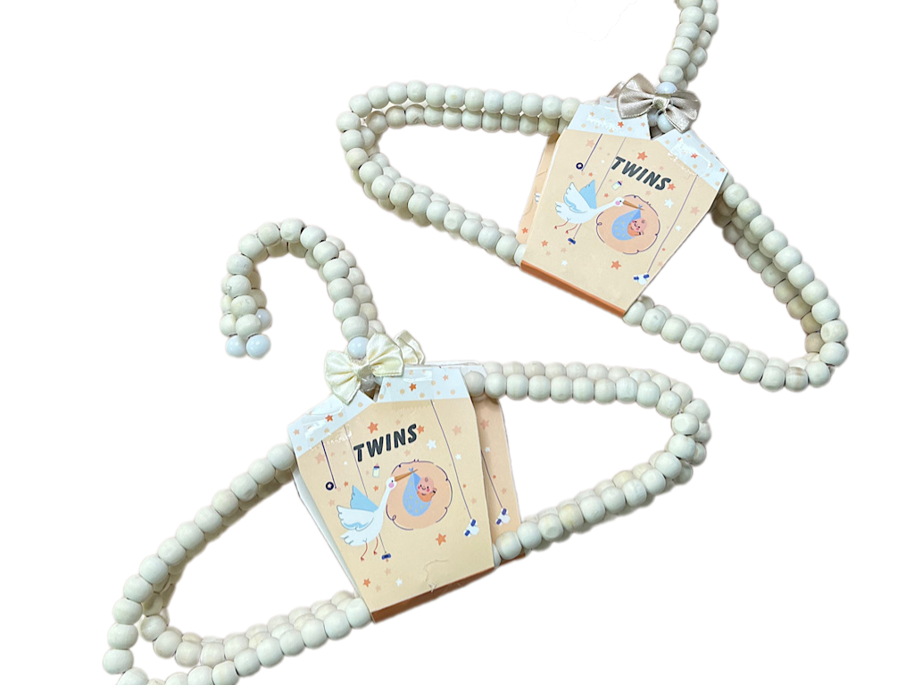 چوب لباسی چوبی طرح مرواریدی نوزاد و کودک تک عددی