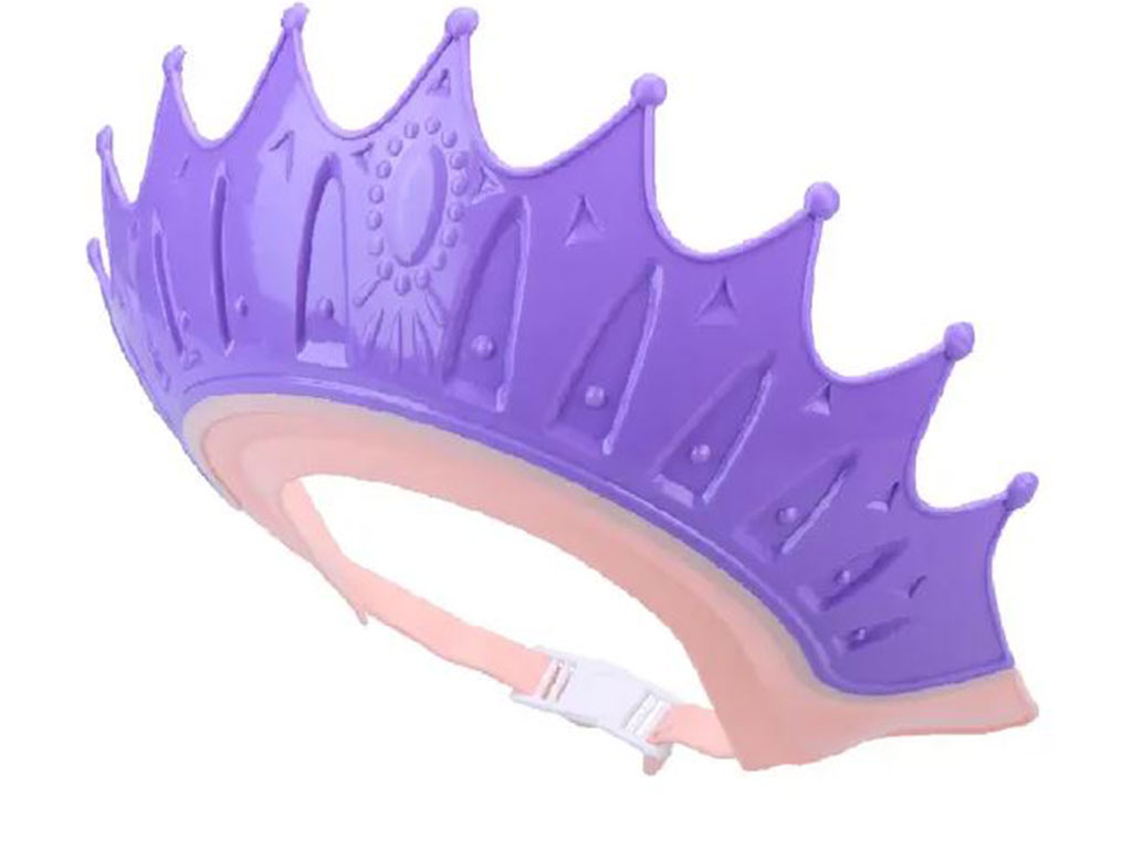 کلاه محافظ حمام نوزاد و کودک سیلیکونی طرح تاج