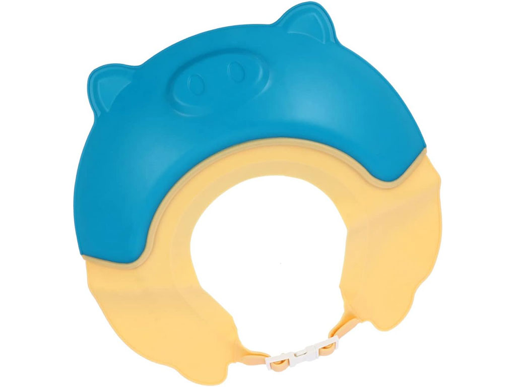 کلاه محافظ حمام نوزاد و کودک سیلیکونی طرح خوک گوش دار