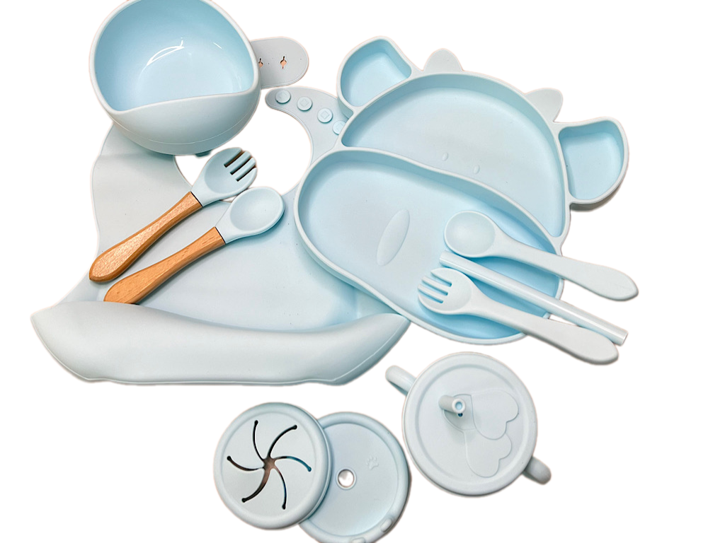 ست ظرف غذا سیلیکونی دوازده تکه طرح گاو BABY