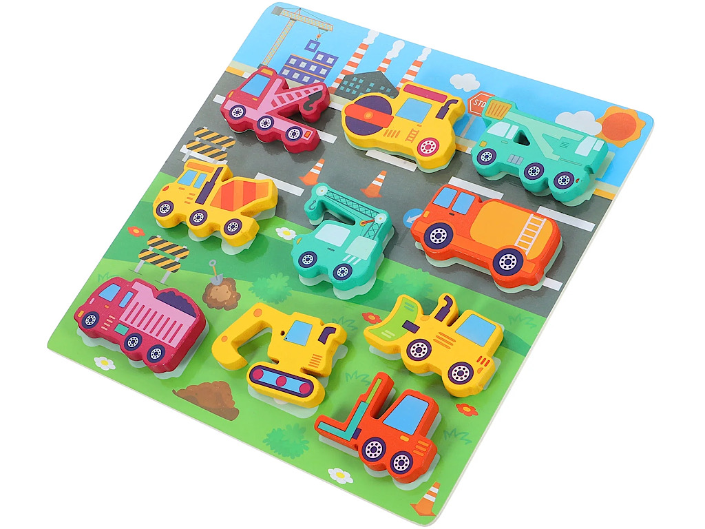 پازل برجسته چسبان اشکال طرح دار چوبی