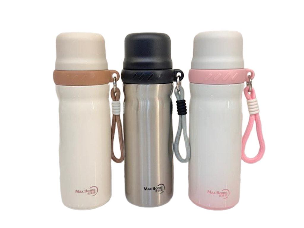 فلاسک استیل حجم 560 میلی لیتر max home به همراه توری صافی و بند دستی