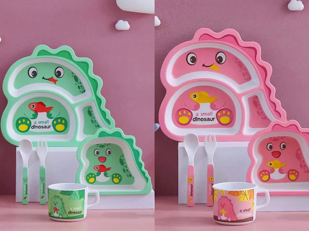 ست ظرف غذا کودک و نوزاد بامبو 5 تکه