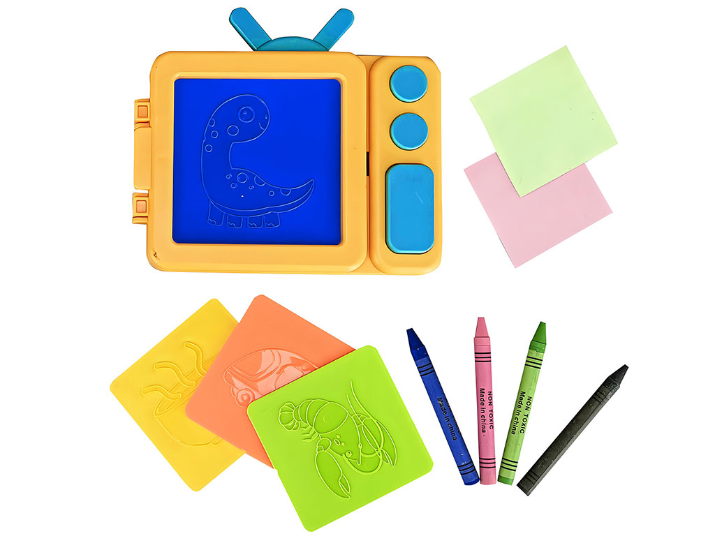 ست شابلون و بوم نقاشی کودک طرح tv