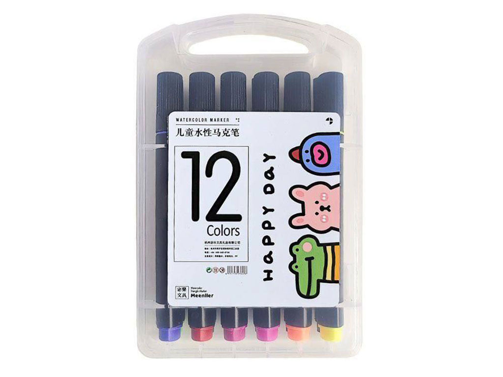 ماژیک 12 رنگ بر پایه آب  MEENLLER