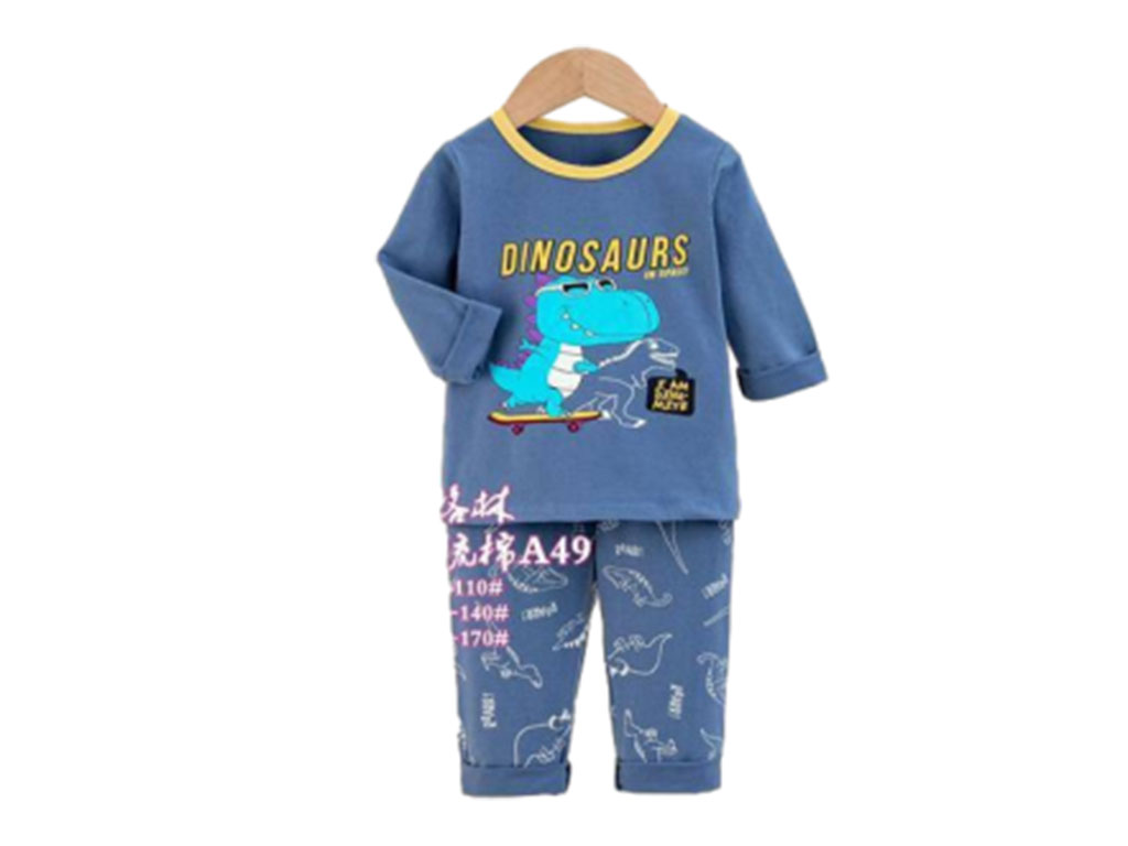 بلوز و شلوار راحتی پسرانه طرح دایناسور اسکیت سوار