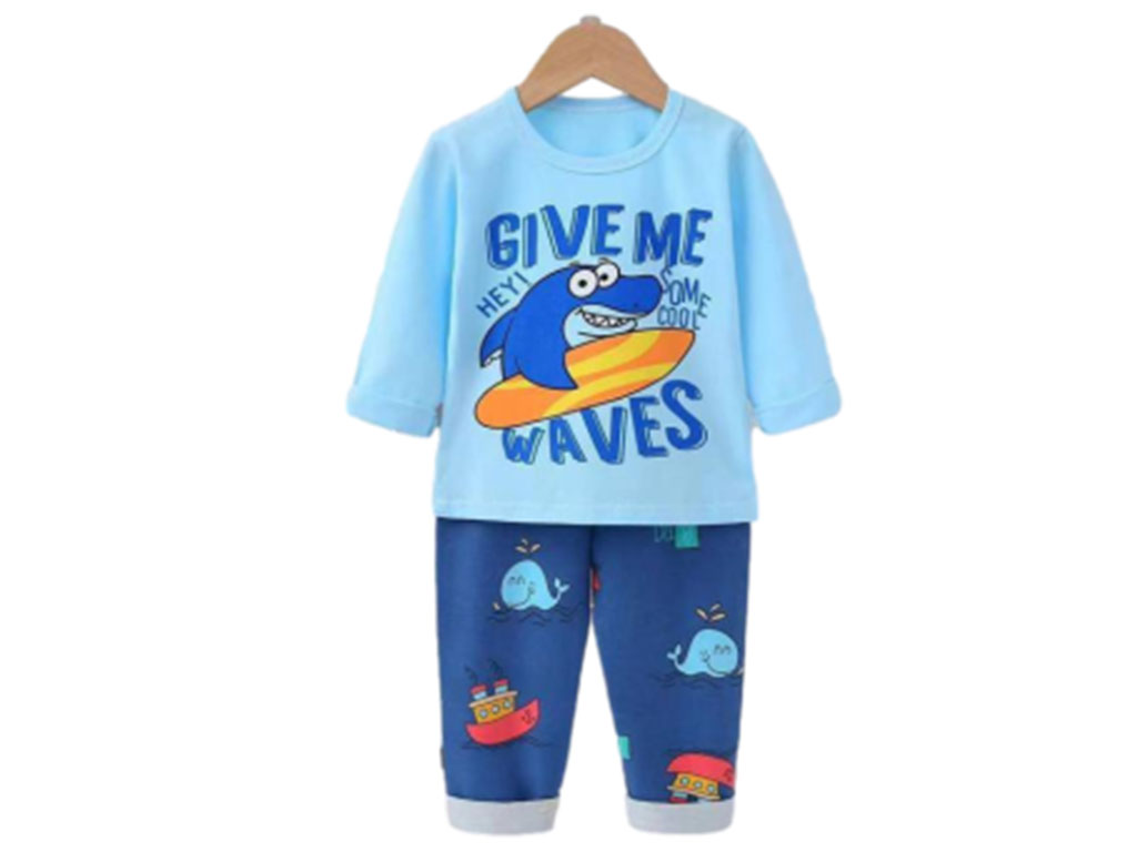 بلوز و شلوار راحتی پسرانه طرح کوسه