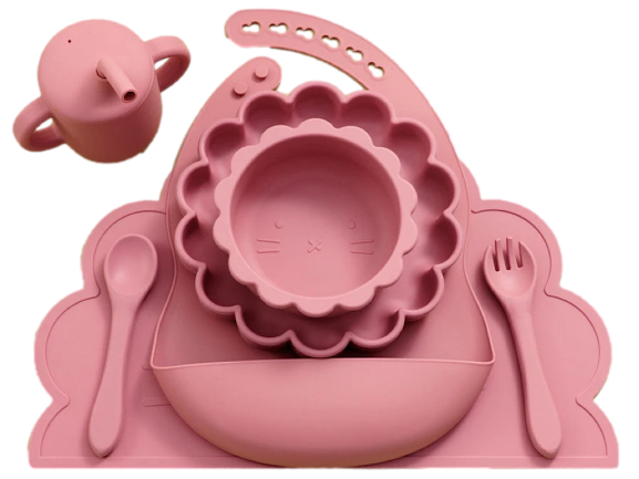 ست ظرف غذا سیلیکونی 9 تکه طرح شیر