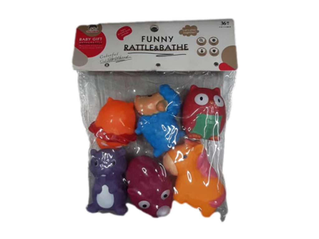 پوپت حمام نوزادی 6 عددی مدل سوتی طرح حیوانات مختلف