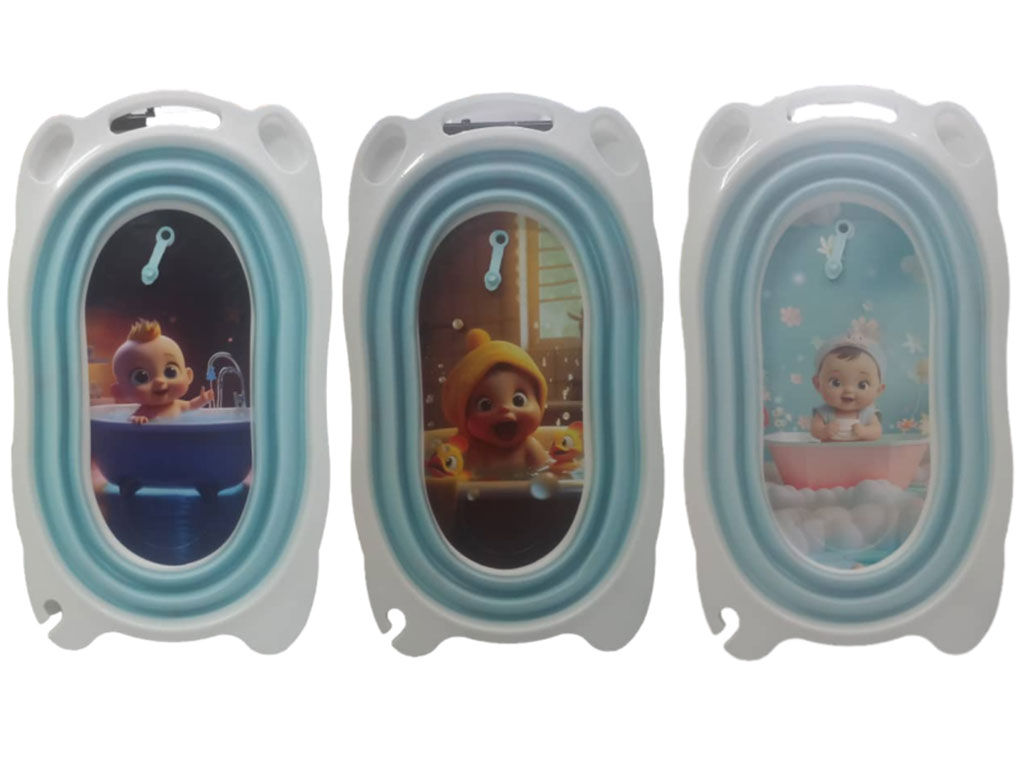 وان حمام نوزاد و کودک رنگ آبی روشن مدل تاشو  و آکاردئونی  برند یوشیتا