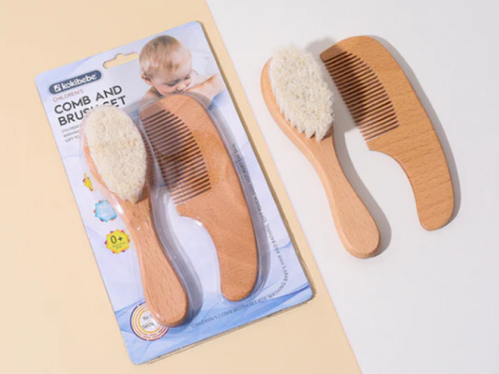 ست شانه و برس چوبی نوزادی  KOKIBEBE