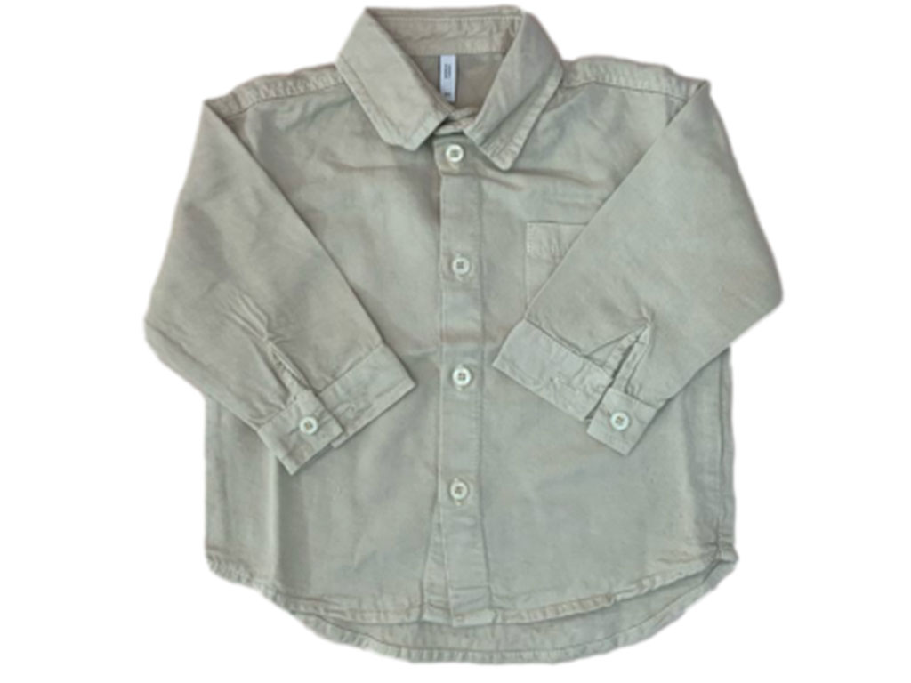 پیراهن کتان نوزاد و کودک پسرانه رنگ کرم روشن