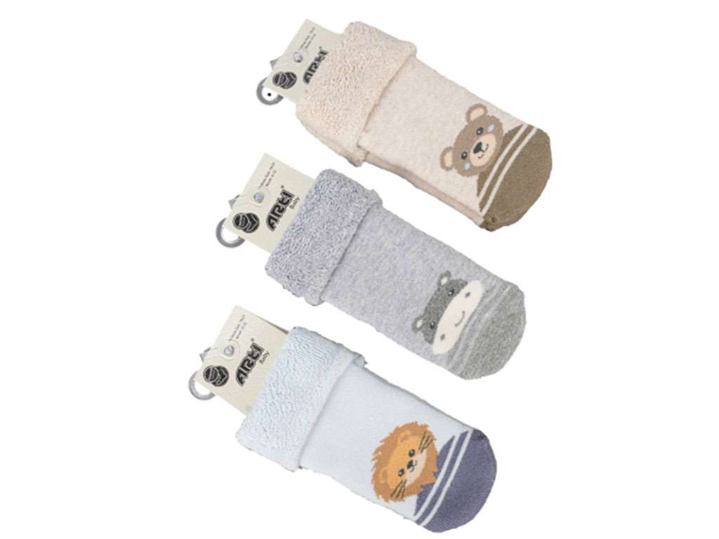 جوراب تو کرکی حوله ای نوزادی طرح حیوانات آرتی ARTI