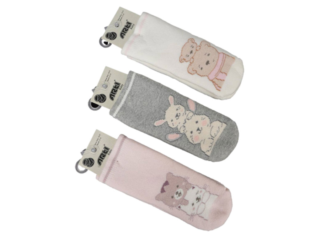 جوراب تو کرکی حوله ای نوزادی طرح حیوانات آرتی ARTI