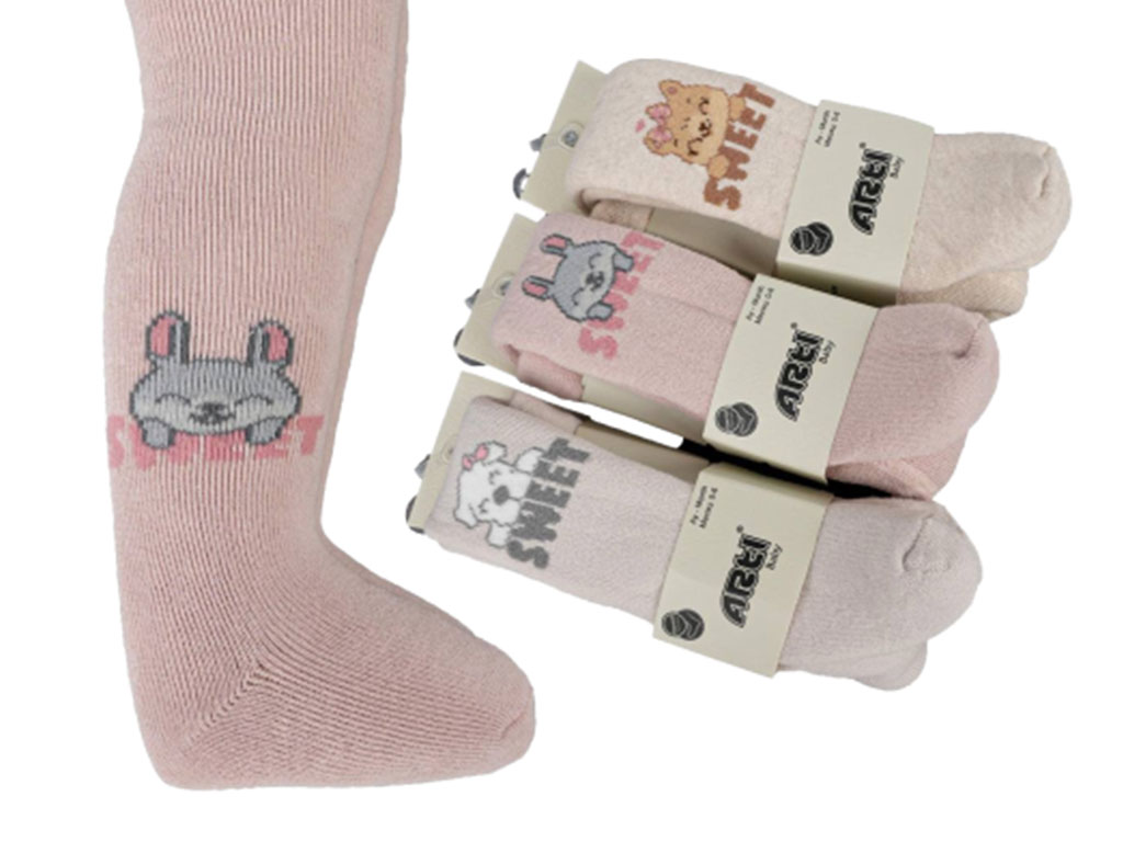 جوراب شلواری توکرکی نوزادی دخترانه طرح حیوانات SWEET آرتی ARTI