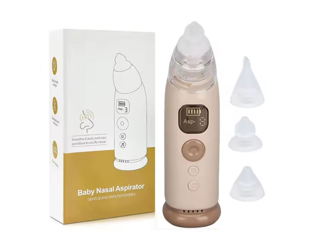 پوآر برقی بینی نوزاد و کودک شارژی موزیکال و چراغ دار پایه دار