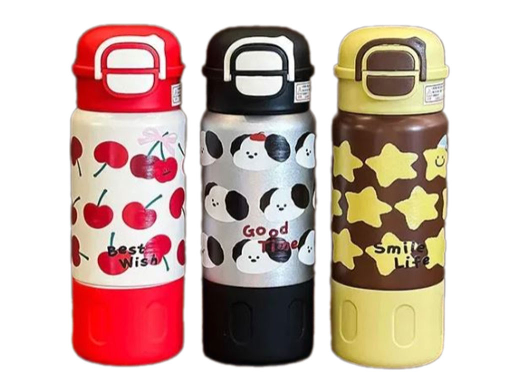 فلاسک استیل نی دار حجم 500 میلی لیتر دارای بند دستی