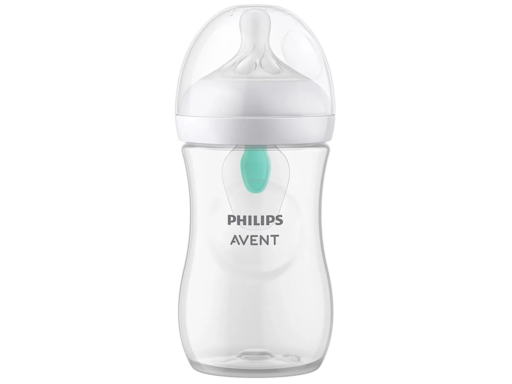 شیشه شیر سوپاپ دار  نوزادی بالای 1 ماه 3  قطره مدل نچرال Natural ظرفیت 260 میلی لیتر philips avent فیلیپس اونت