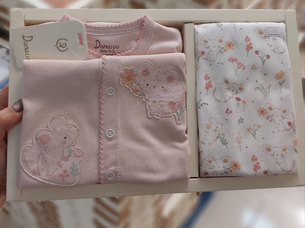 ست بیمارستانی 5 تکه نوزادی دخترانه طرح موش دانالو Danaloo