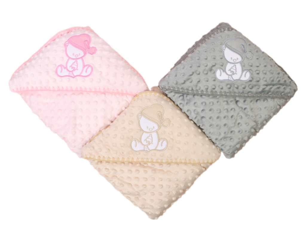 پتو کلاهدار نوزادی طرح خرس کلاهدار tikmak