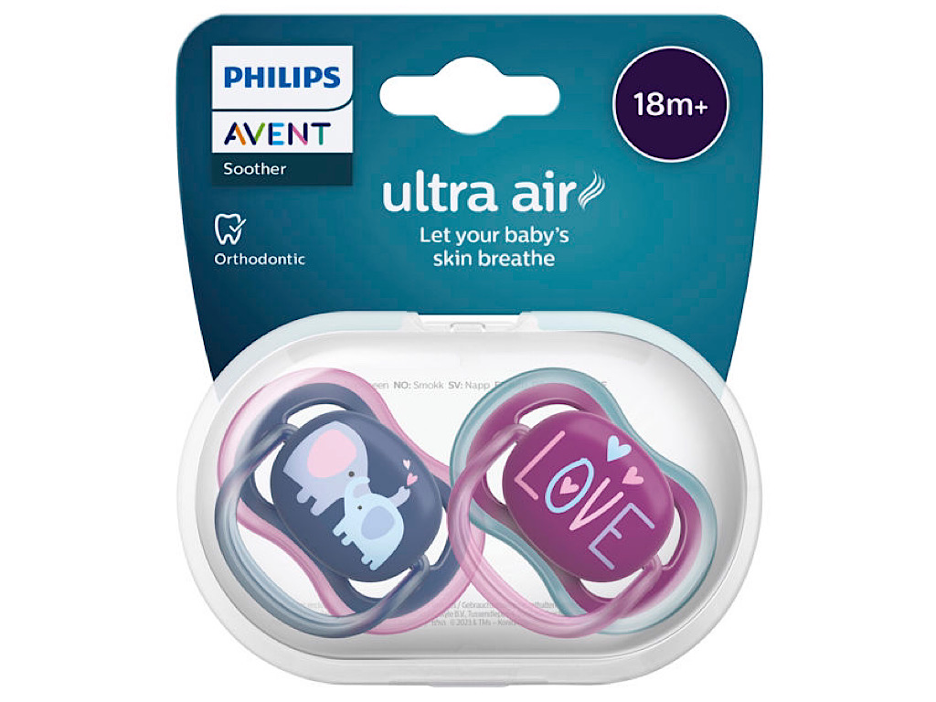 پستانک ارتودنسی دو عددی نوزادی بالای 18 ماه مدل ultra air فیلیپس اونت philips avent